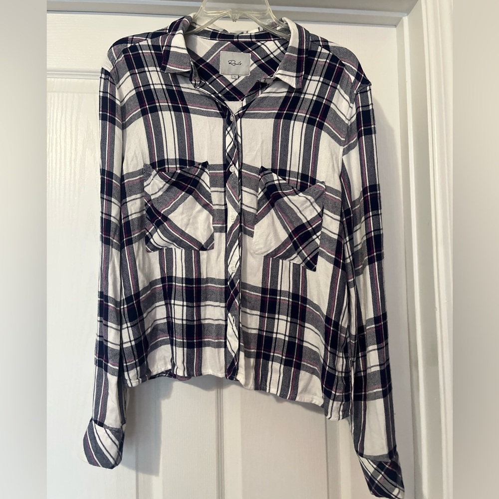 Rails Dylan white/navy/orchid plaid shirt